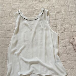 Banana Republic White Tank Top with Black Trim